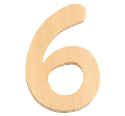 houten cijfer 6